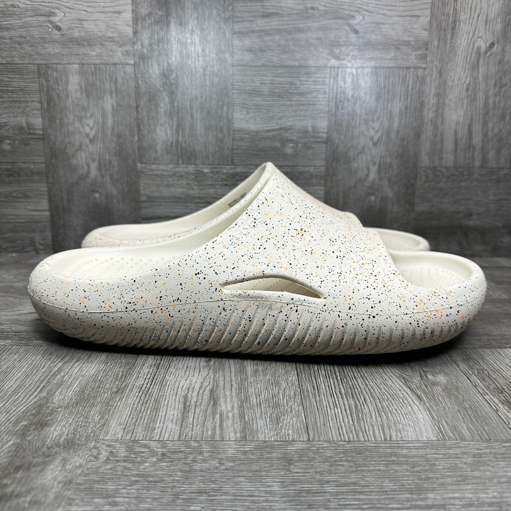 CROCS Speckled Ivory Slide Sandals
